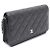 Chanel Borsa a tracolla con catena Caviar Classic WOC con CC argento Nero - vista 10