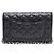 Chanel Borsa a tracolla con catena Caviar Classic WOC con CC argento Nero - vista 11