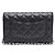 Chanel Borsa a tracolla con catena Caviar Classic WOC con CC argento Nero - vista 3