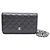 Chanel Borsa a tracolla con catena Caviar Classic WOC con CC argento Nero - vista 9