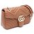 Gucci Borsa a tracolla matelassé media GG Marmont con catena dorata Marrone - vista 2