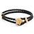 Versace Bracciale in pelle intrecciata Medusa Nero