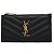 Saint Laurent Tarjetero Monogram Gold Zip Wallet Black Negro
