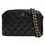 Chanel Borsa Crossbody Classic Half Moon Black Champagne Gold Caviar Nero