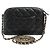Chanel Borsa Crossbody Classic Half Moon Black Champagne Gold Caviar Nero - vista 3
