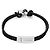 Salvatore Ferragamo Gancini Interwound Braid Small Black Leather Bracelet