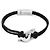 Salvatore Ferragamo Gancini Interwound Braid Small Black Leather Bracelet - view 5