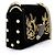 Jimmy Choo Borsa a spalla e borsa a tracolla in camoscio nero ricamato Rocket con catena dorata - vista 3