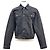 Gucci Giacca in denim nero lavato con patch a scritte Multicolore