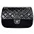Chanel Borsa a patta Edelweiss in feltro Nero