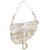 Dior Borsa Saddle Medium in Twill de Jouy Bianco