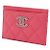 Chanel Tarjetero de piel caviar rosa - vista 3