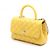 Coco Handle Chanel Sac à main Tote Small Flap Top Handle en cuir Caviar jaune avec chaîne dorée et bandoulière - vue 3