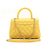 Coco Handle Chanel Sac à main Tote Small Flap Top Handle en cuir Caviar jaune avec chaîne dorée et bandoulière - vue 6