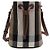 Burberry Kleine Bucket Bag Schultertasche und Crossbody Bag aus braunem Karomuster-Canvas