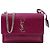 Saint Laurent Medium Chain Crossbody Bag Burgundy Purple Red