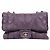 Chanel Bolsa de ombro de malha de lã CC com aba e corrente roxa Roxo