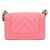 Chanel Mini Boy Bag in caviar chevron rosa con chip - vista 3