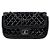 Chanel Borsa a tracolla con catena in vernice nera Nero