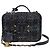 Chanel Vanity Medium Kosmetiktasche aus marineblauem Tweed und Pythonleder mit Tragegriff