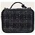 Chanel Vanity Medium Kosmetiktasche aus marineblauem Tweed und Pythonleder mit Tragegriff - Ansicht 5