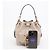 Louis Vuitton Borsa bucket in pelle grana Gris Marrone - vista 6