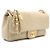 Chanel Bolsa de ombro CC com corrente dourada em couro de bezerro bege chevron Marrom - vista 3