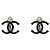 Chanel Schwarze CC-Ohrringe