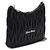 Miu Miu Borsa Hobo da donna matelassé nera con catena di cristalli, a tracolla e spalla - vista 3
