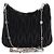 Miu Miu Borsa Hobo da donna matelassé nera con catena di cristalli, a tracolla e spalla - vista 4