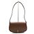 Saint Laurent Borsa a tracolla mezza luna Mini Voltaire in vitello Dark Cocoa - vista 2