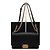 Chanel Borsa a tracolla con patta Medium con catena dorata Nero