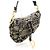 Saddle Dior Borsa a Sella Ricamata Effetto Corneli Ornamentale Nera e Beige Marrone - vista 3