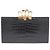 Alexander Mcqueen Clutch con motivo coccodrillo e manico dorato Nero