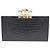 Alexander Mcqueen Clutch con motivo coccodrillo e manico dorato Nero - vista 3