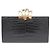 Alexander Mcqueen Clutch con motivo coccodrillo e manico dorato Nero - vista 9