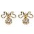 Louis Vuitton Orecchini a fiocco twist metallo finitura oro e cristallo D'oro