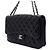 Chanel Borsa a spalla classica a soffietto con patta in vernice blu navy scuro - vista 3
