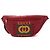 Gucci Sac banane unisexe en cuir avec imprimé logo rouge Crossbody