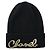 Chanel Berretto in cashmere con lettere di paillettes Nero - vista 4