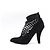 Louis Vuitton Stivaletti da donna in pelle scamosciata e mesh nera Nero