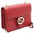 Gucci Bolsa de ombro pequena vermelha com elos entrelaçados e corrente dourada Vermelho - vista 3