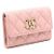 Chanel Cartera Classic Small de piel Caviar rosa con CC dorado - vista 3
