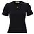 Tory Burch BAUMWOLL-RIPP-T-SHIRT MIT LOGO Schwarz
