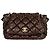 Chanel Bolsa de ombro com aba acordeão acolchoada Bubble Castanho escuro Marrom