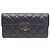 Chanel Portafoglio lungo con logo CC in nappa Nero