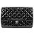 Chanel Borsa Classic Handbag Single Flap Large in vernice nera Nero