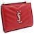 Saint Laurent Red Leather Monogram Zip Wallet - view 3