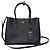 Prada Black Saffiano Gold-Plated Quilted Double Large Nero
