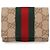 Gucci Tarjetero bifold Web Detail Castaño
